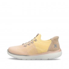 Riekerin keltaroosa liukuväri READY 2 GO kangas kenkä M5066-68