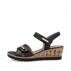 Remonten musta kiilapohjasandaali, R6266-00